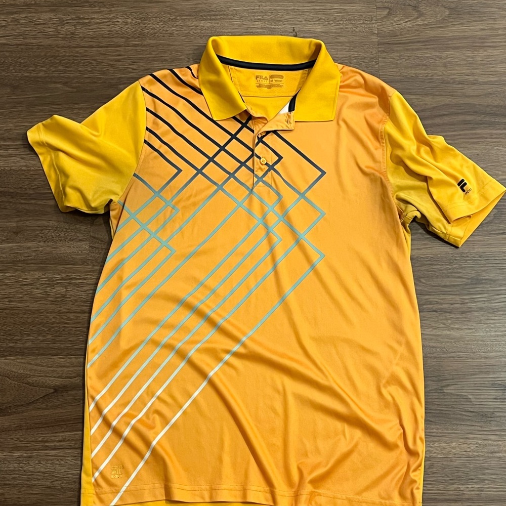 Fila Mens Orange Golf Polo Shirt Size Medium